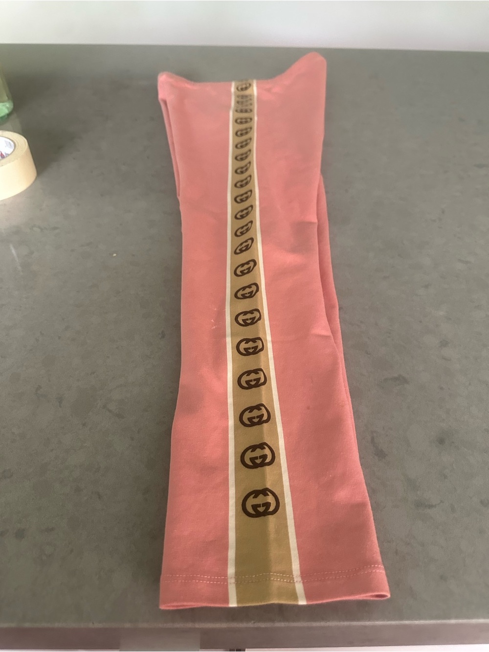 Gucci Pink Leggings with Gold Logo Stripe